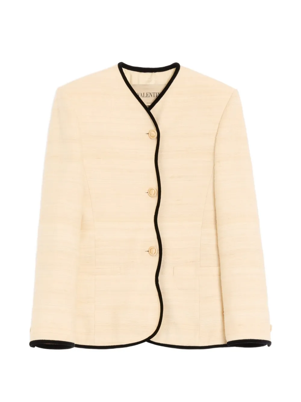 Valentino Garavani jacket in silk linen canvas - Nude