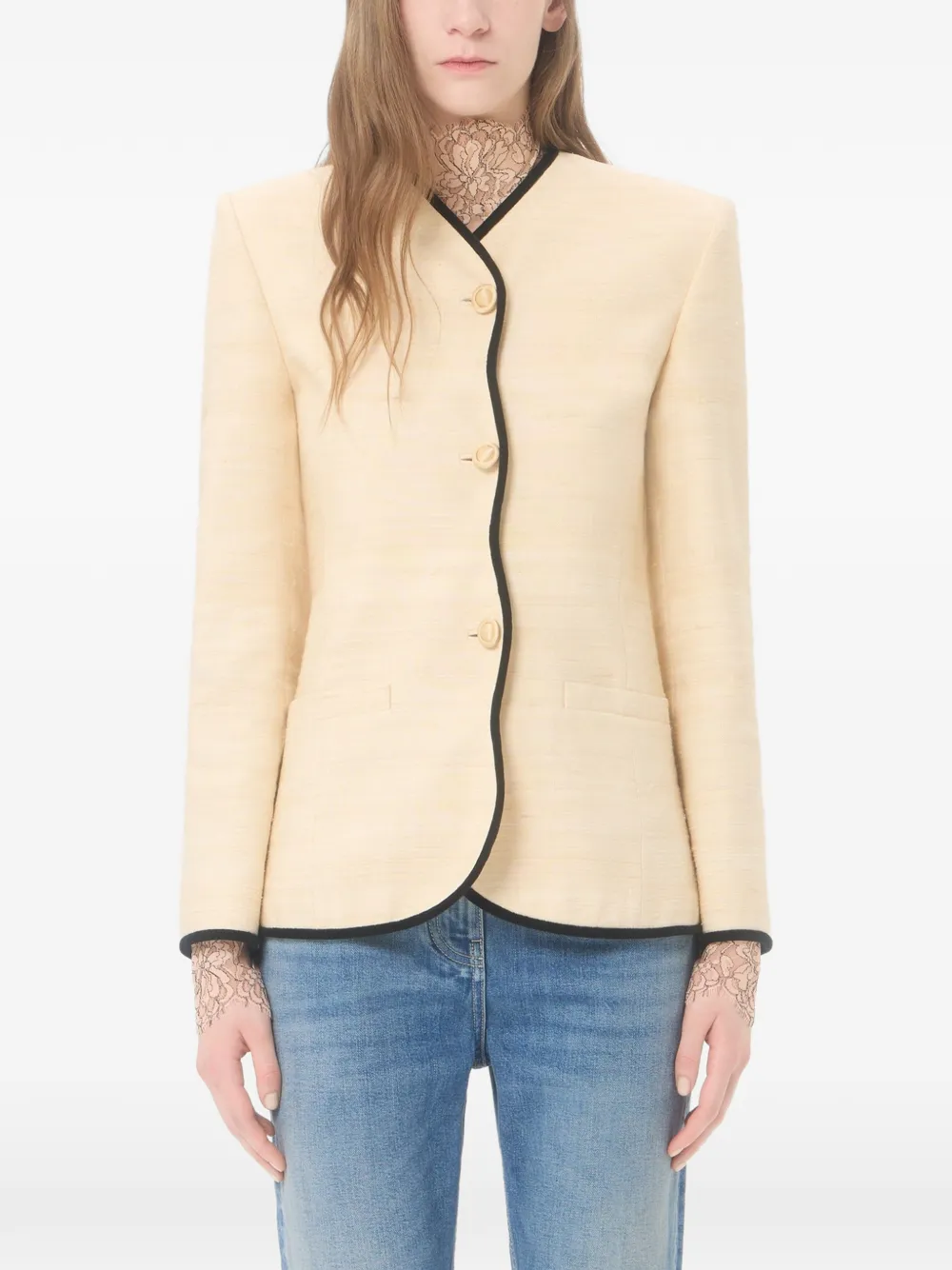 Valentino Garavani Zijde-linnen canvas jack Beige