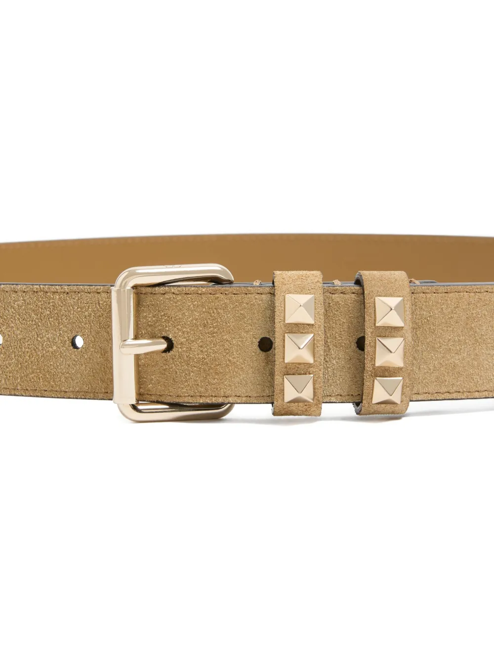 Valentino Garavani Rockstud suède riem Beige