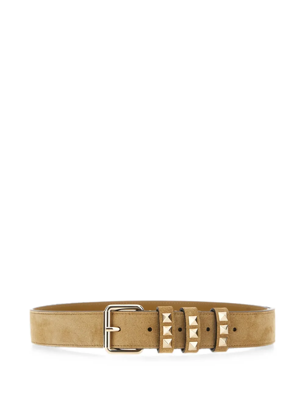 Valentino Garavani Cintura Rockstud in pelle scamosciata 30mm - Toni neutri
