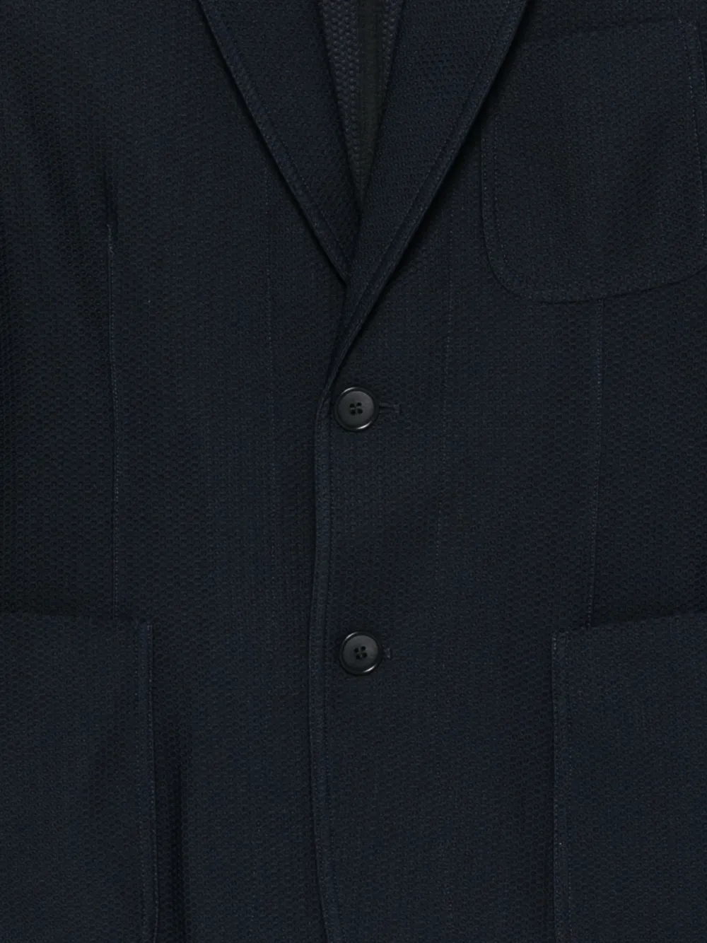 Giorgio Armani Gebreide blazer met gekerfde revers Blauw