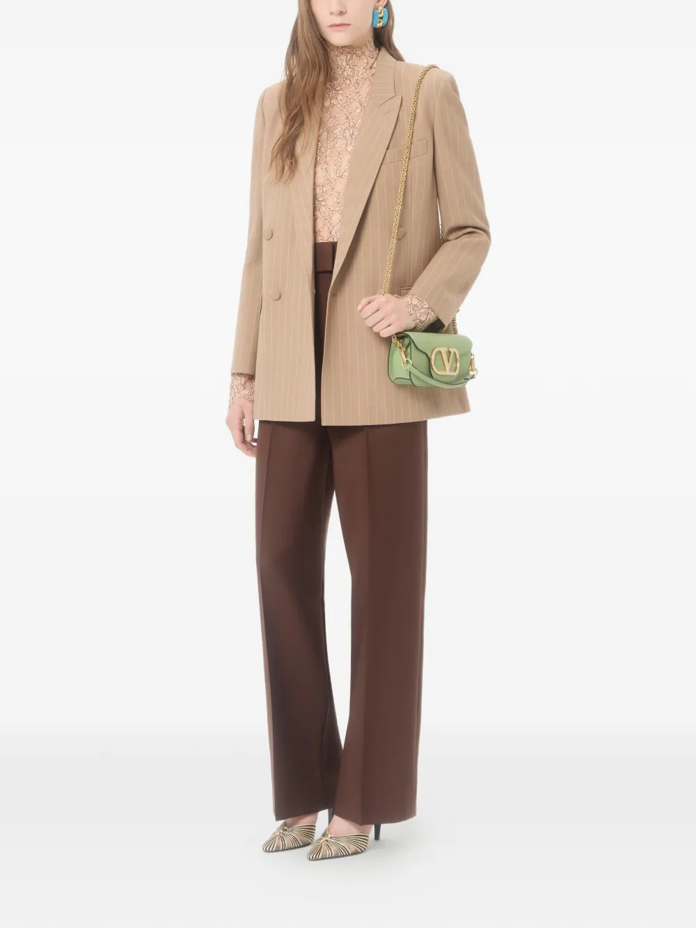 Valentino Garavani Kleine Locò schoudertas met logo Groen
