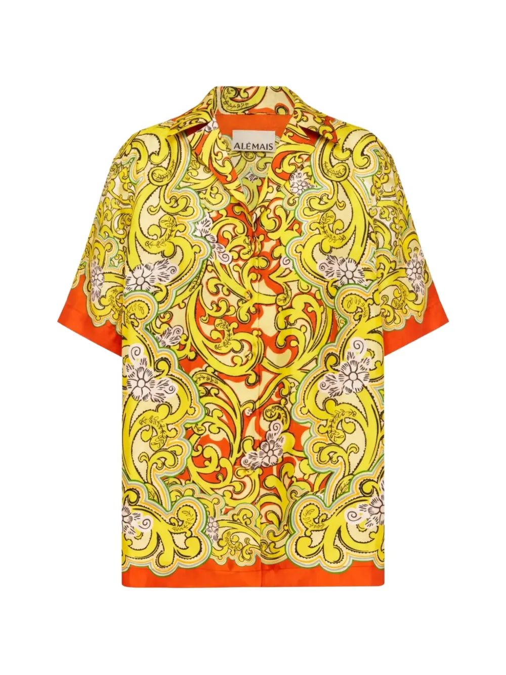 ALEMAIS Sierra baroque-print silk shirt - Giallo