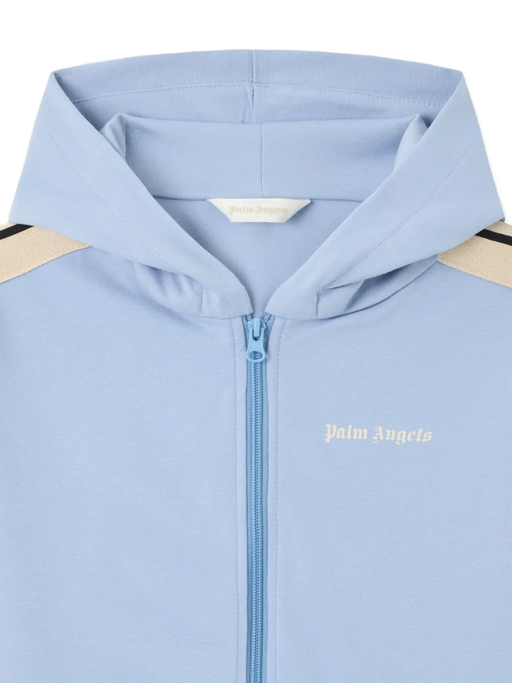 Palm Angels Kids Hoodie met zijstreep Blauw