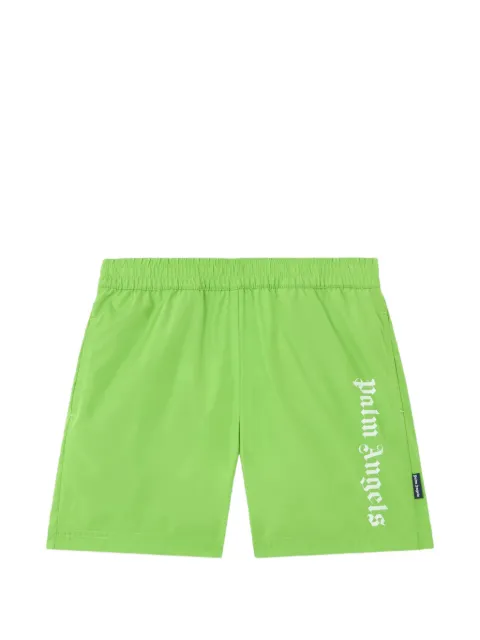 Palm Angels Kids logo-print beachwear shorts