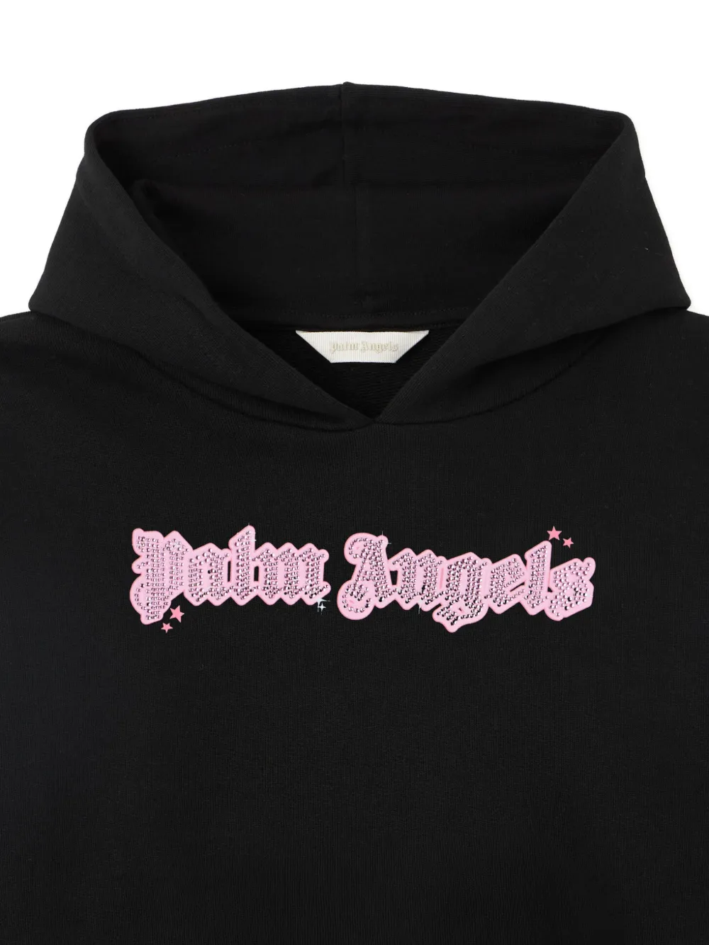 Palm Angels Kids Cropped hoodie met studs Zwart