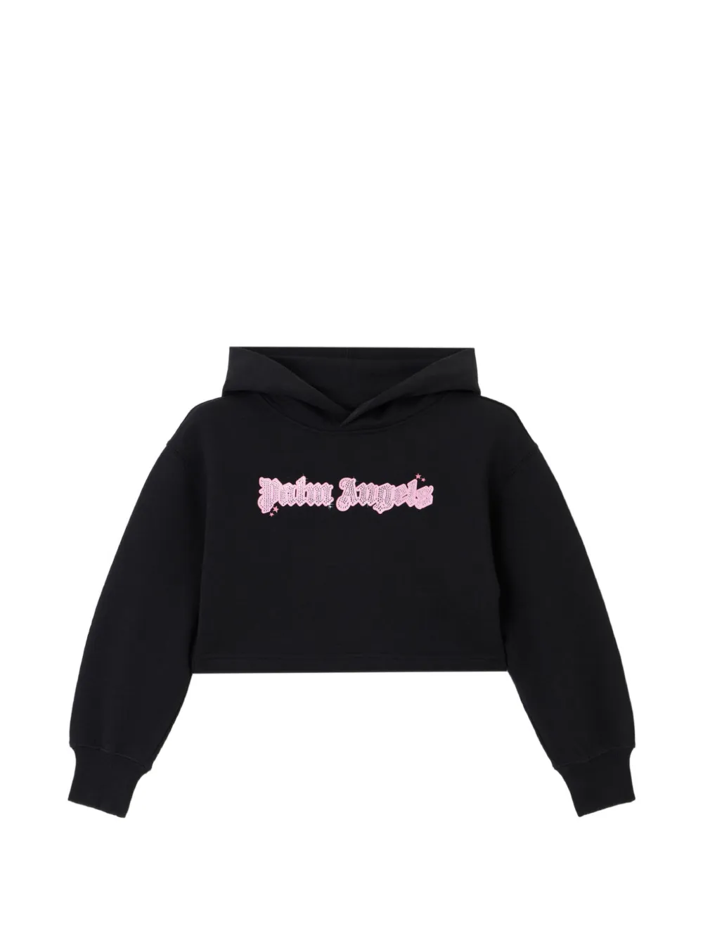 Palm Angels Kids stud-embellished cropped hoodie - Black