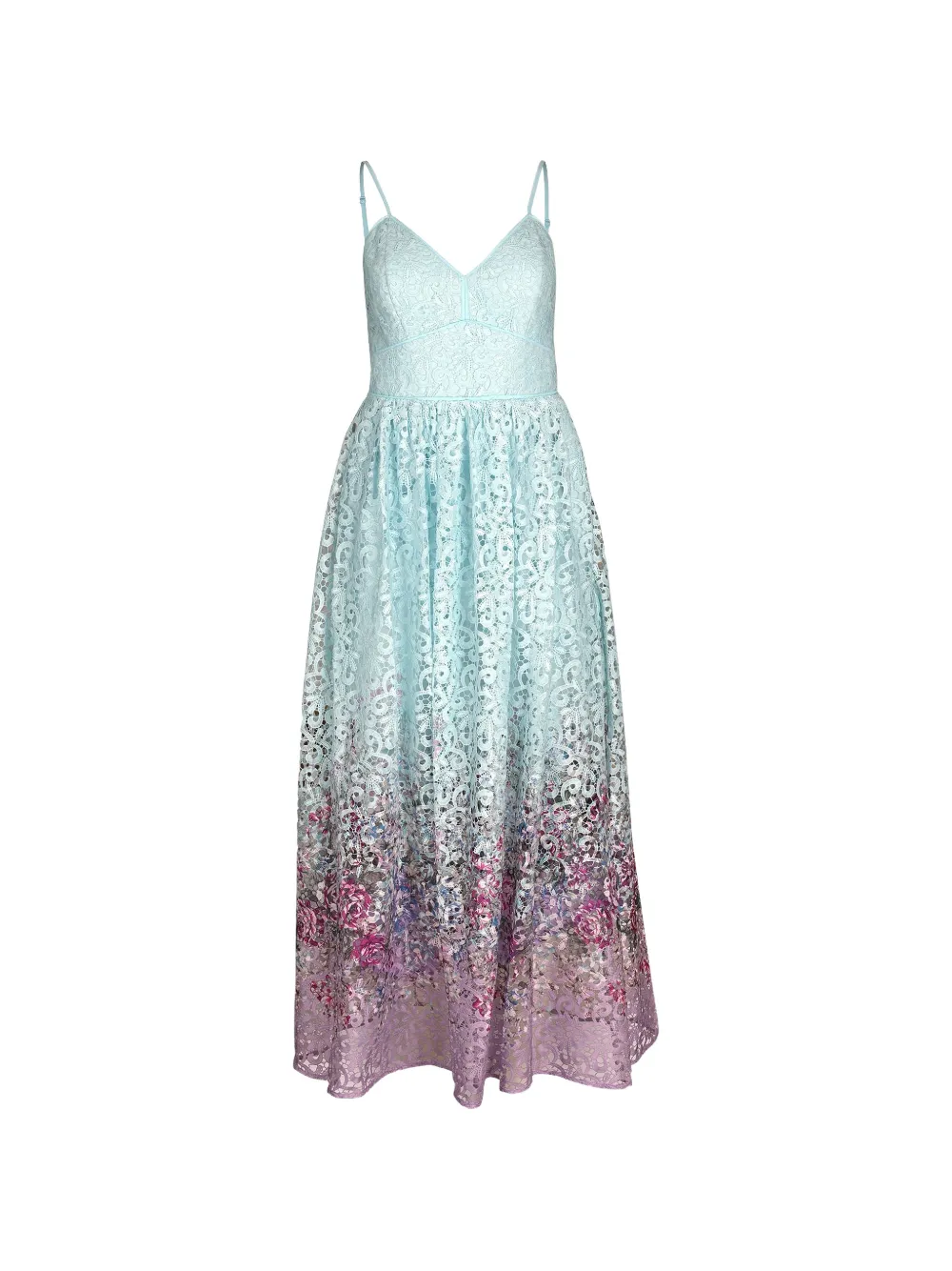 Christy Lynn floral-lace midi dress - Blu
