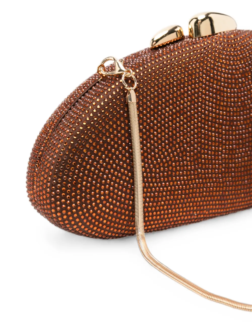 JW Pei Clutch verfraaid met stras Bruin