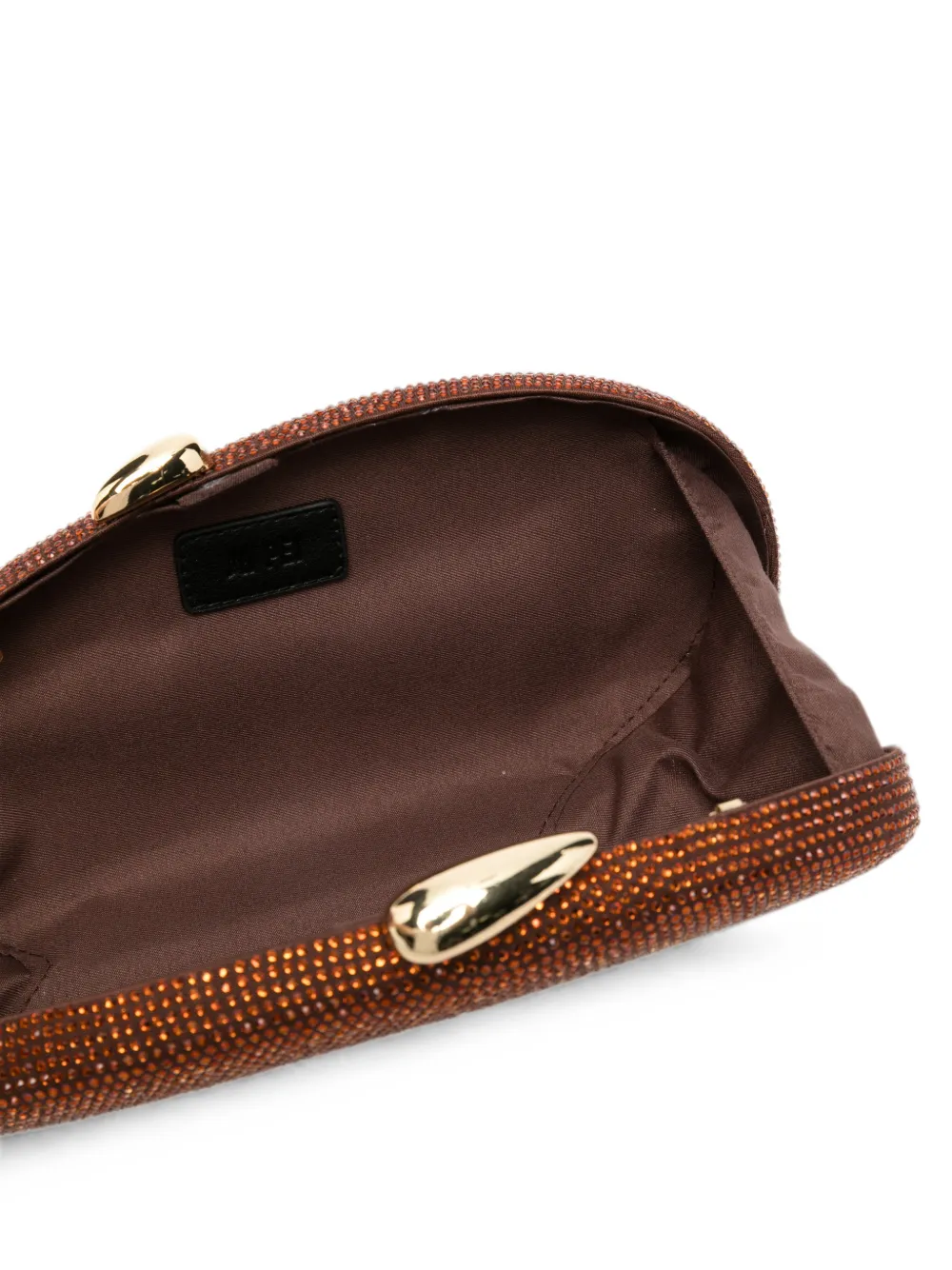 JW Pei Clutch verfraaid met stras Bruin