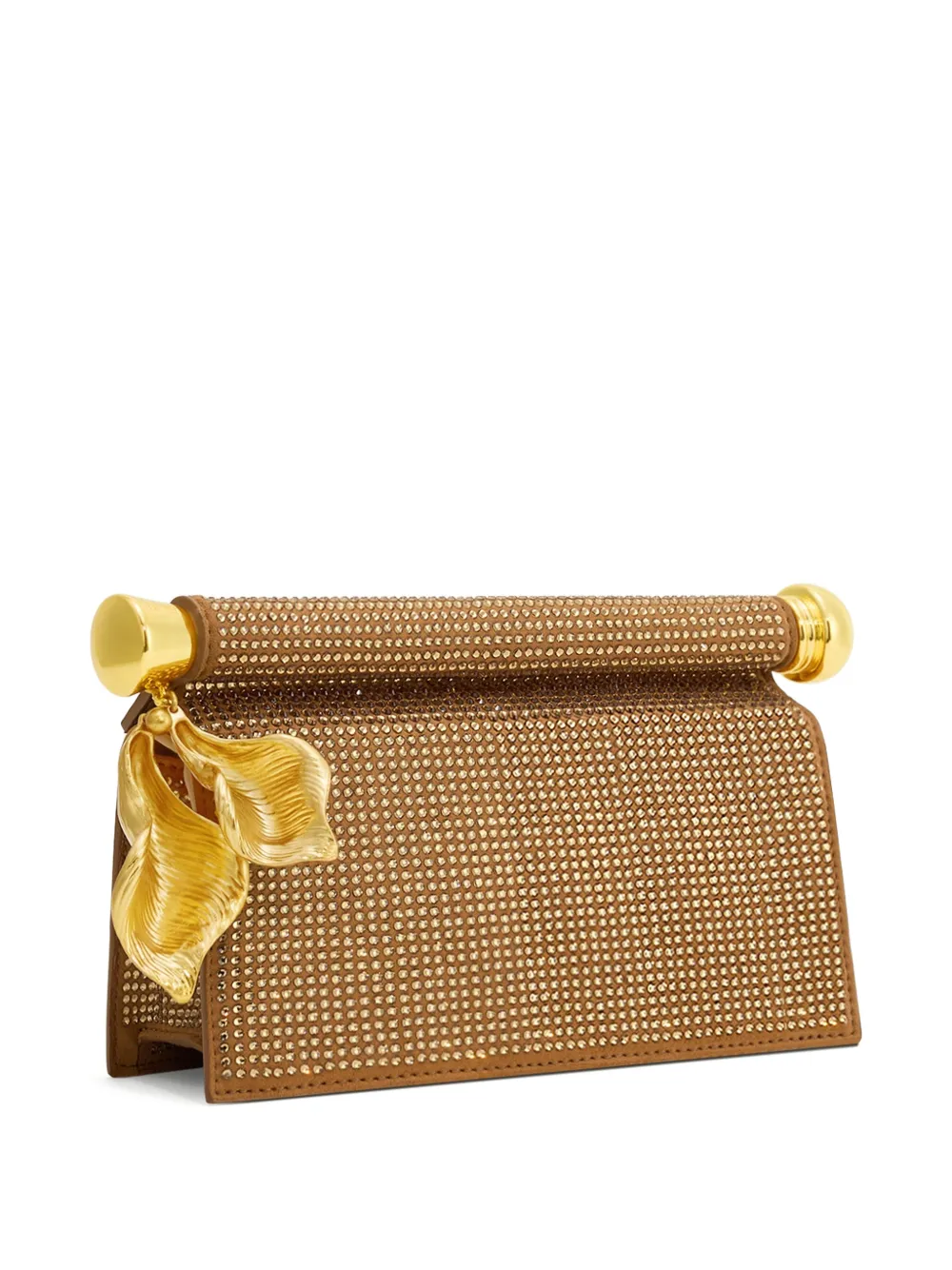 JW Pei Holly clutch verfraaid met kristallen en metalen hanger Beige