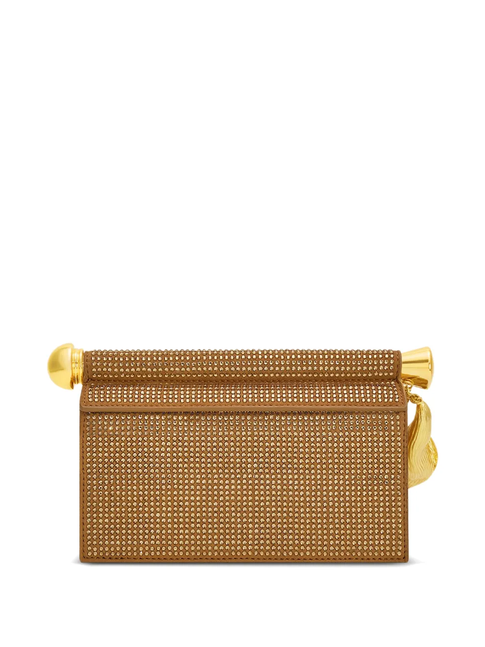 JW Pei Holly clutch verfraaid met kristallen en metalen hanger Beige