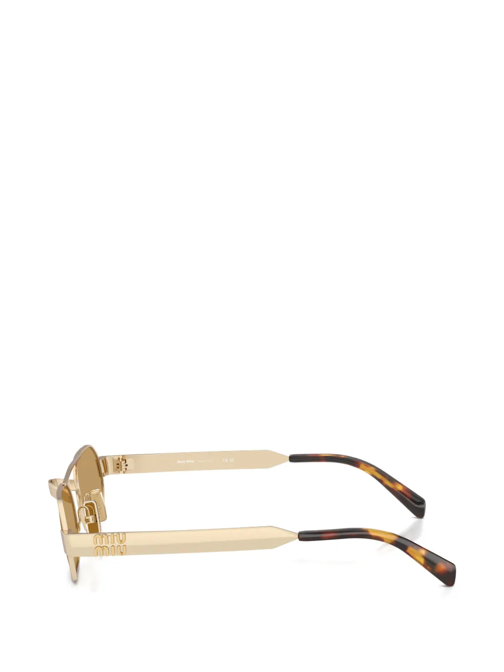 Miu Eyewear Zonnebril met geometrisch montuur Goud