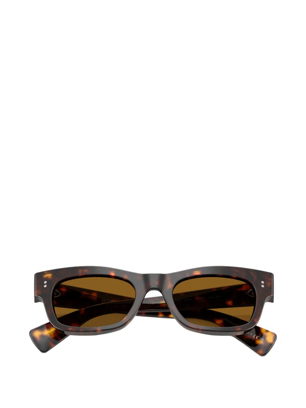 Oliver Peoples Zonnebril met rechthoekig montuur Bruin