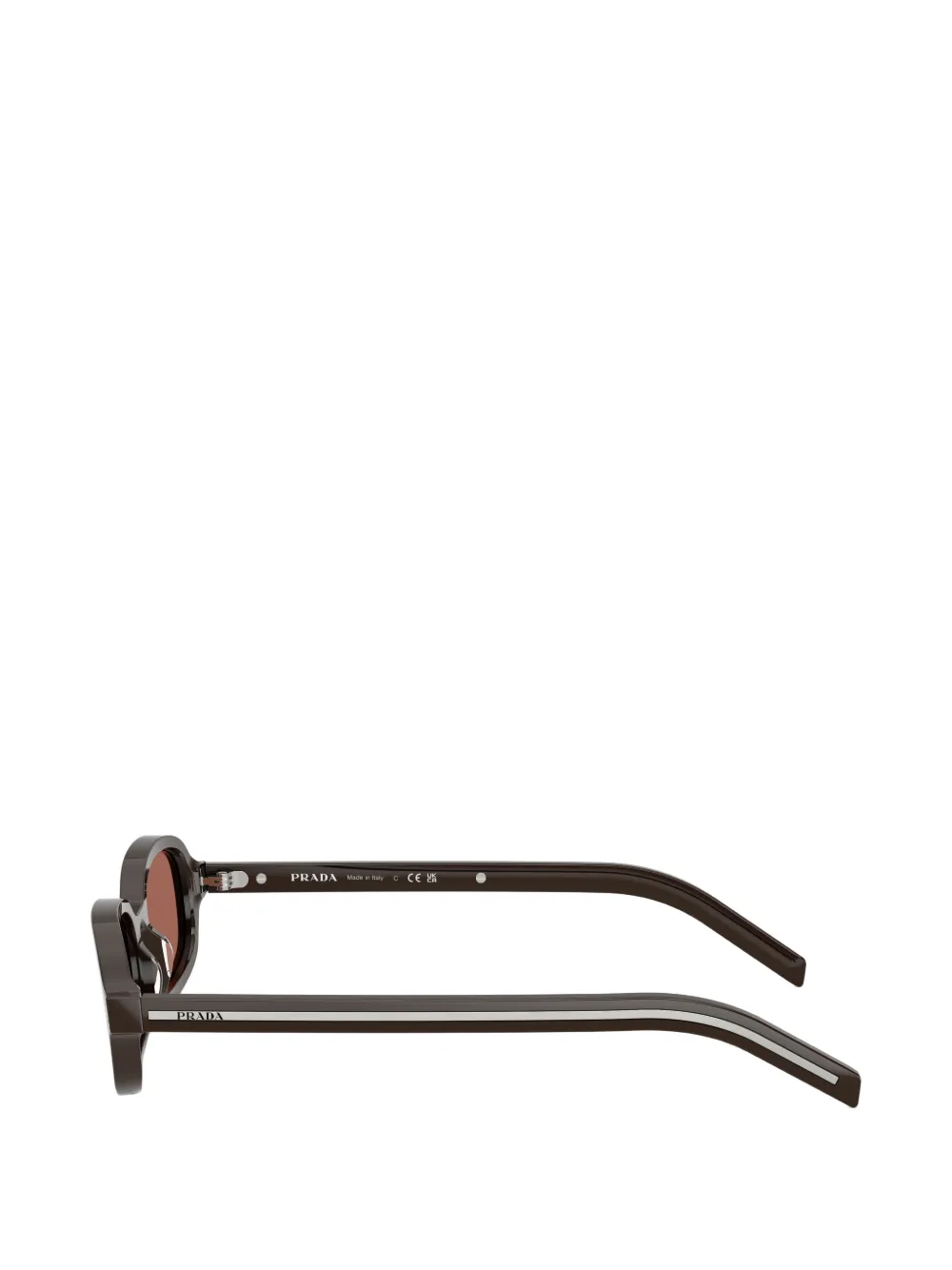 Prada Eyewear Zonnebril met rechthoekig montuur Bruin