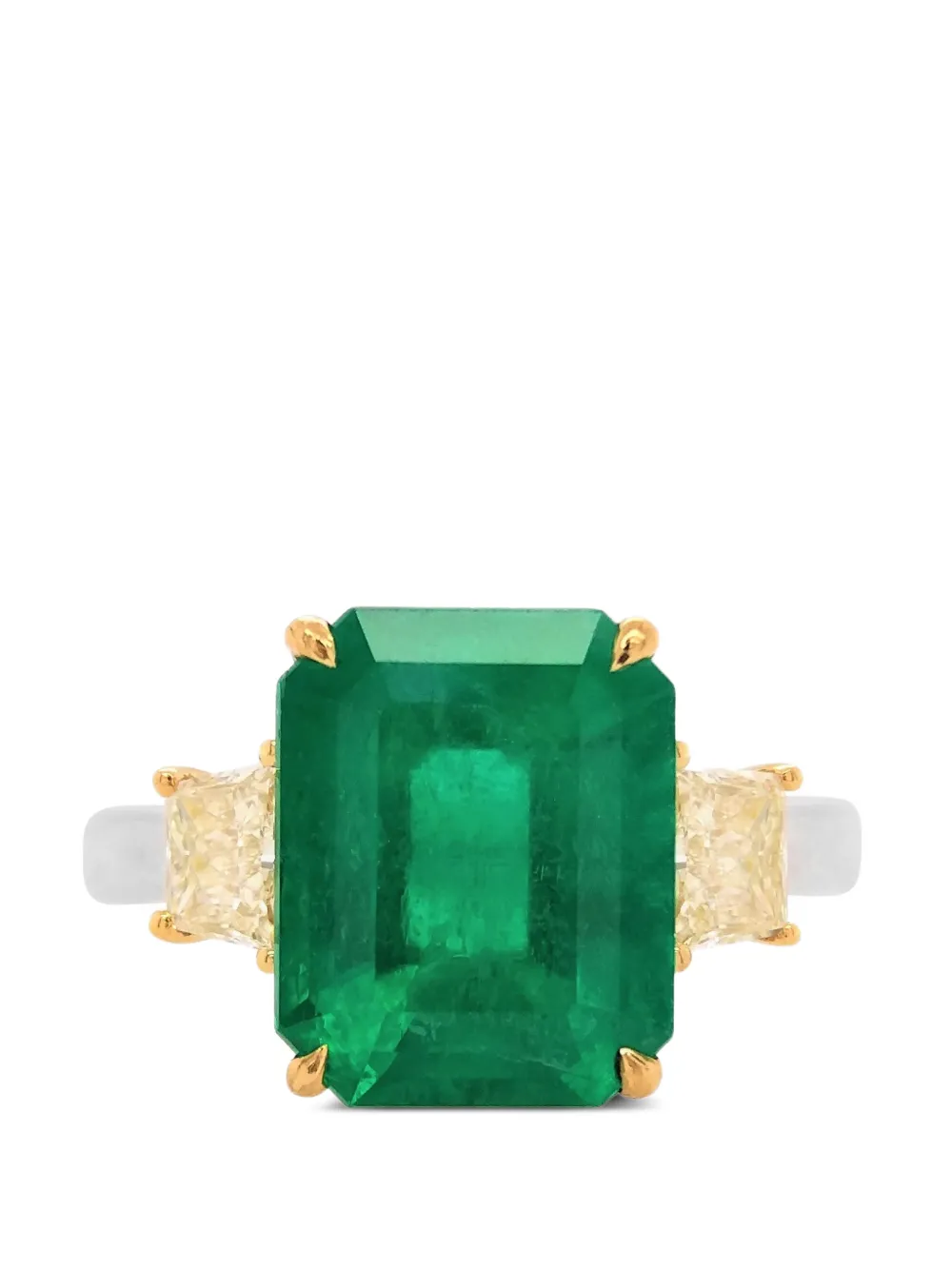 HYT Jewelry emerald and yellow diamond ring - Argento