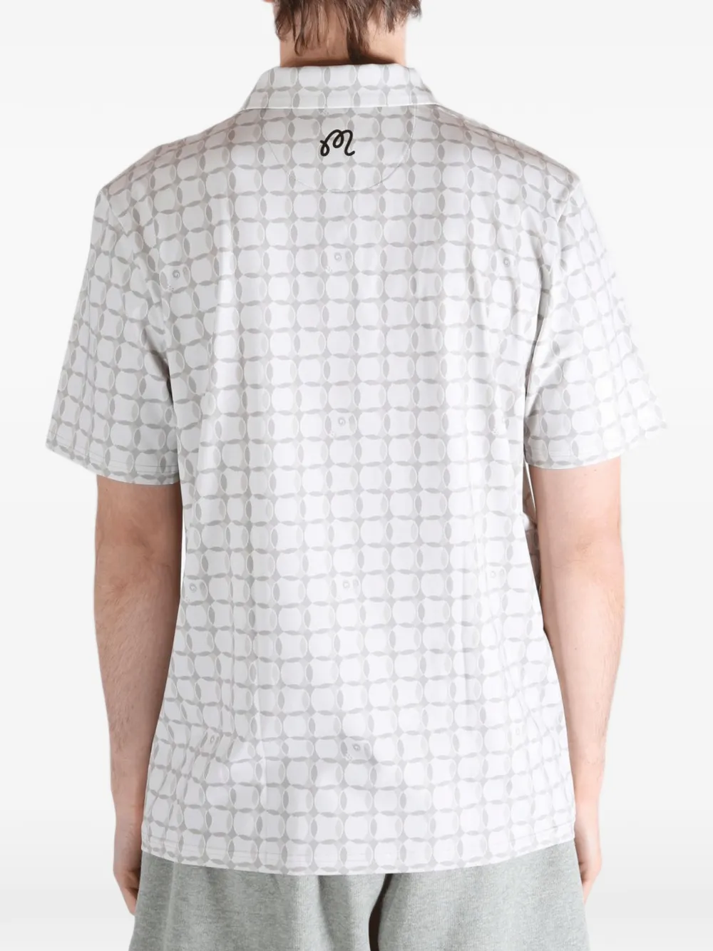 Malbon Golf Evergreen Performance Pique poloshirt met geometrische print Wit