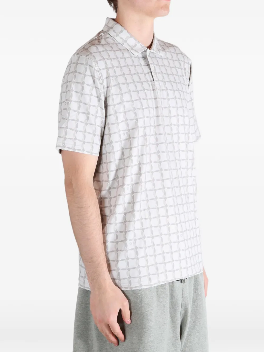 Malbon Golf Evergreen Performance Pique poloshirt met geometrische print Wit