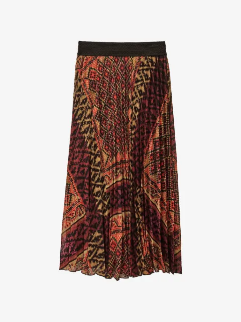 Ba&Sh OLGIA geometric-print pleated skirt