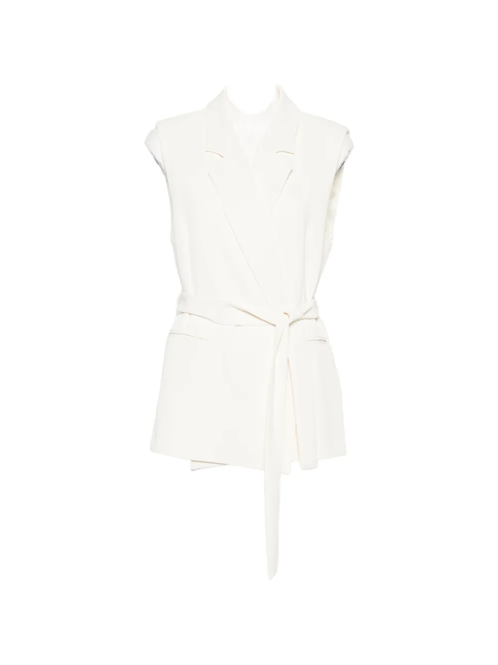 VICOLO belted sleeveless waistcoat - Neutrals