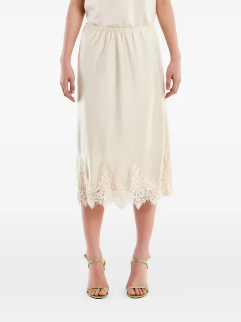VICOLO lace-trim midi skirt