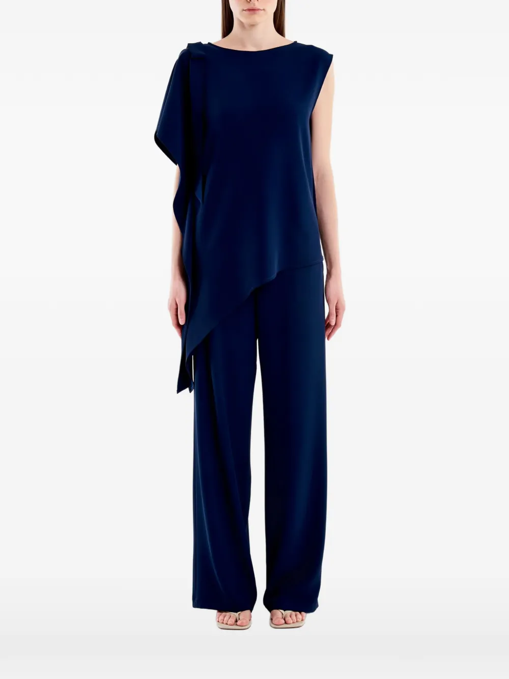 VICOLO asymmetric ruffled top - Blu