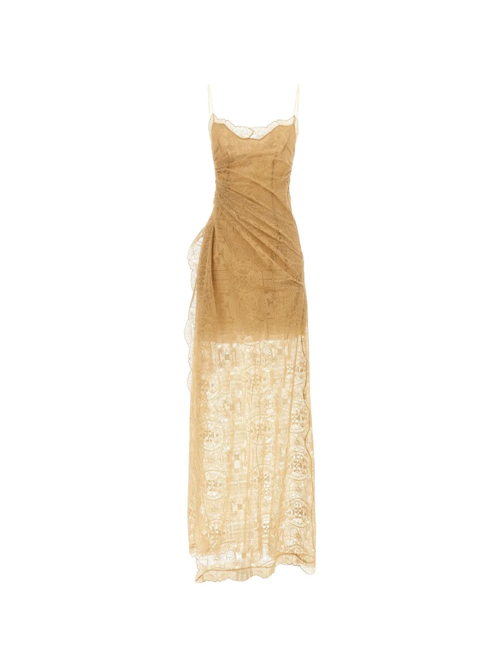 Ermanno Scervino majolica-embroidered ruched dress - Toni neutri