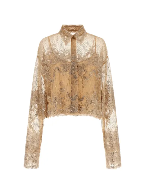 Ermanno Scervino crystal-embellished embroidered shirt