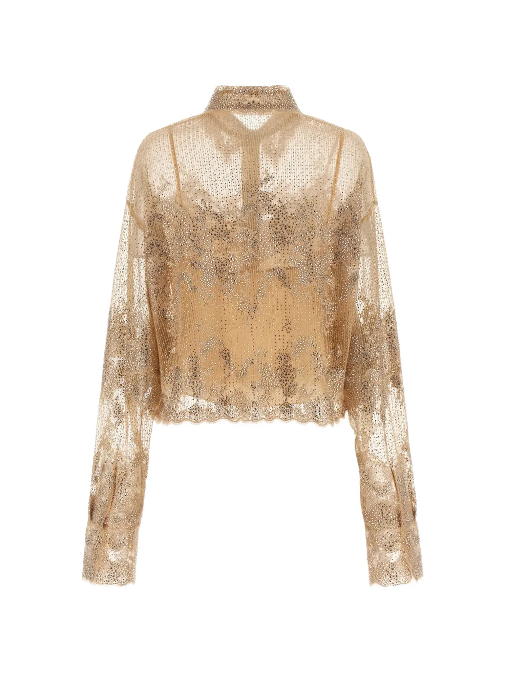 Ermanno Scervino Blouse verfraaid met kristallen Beige