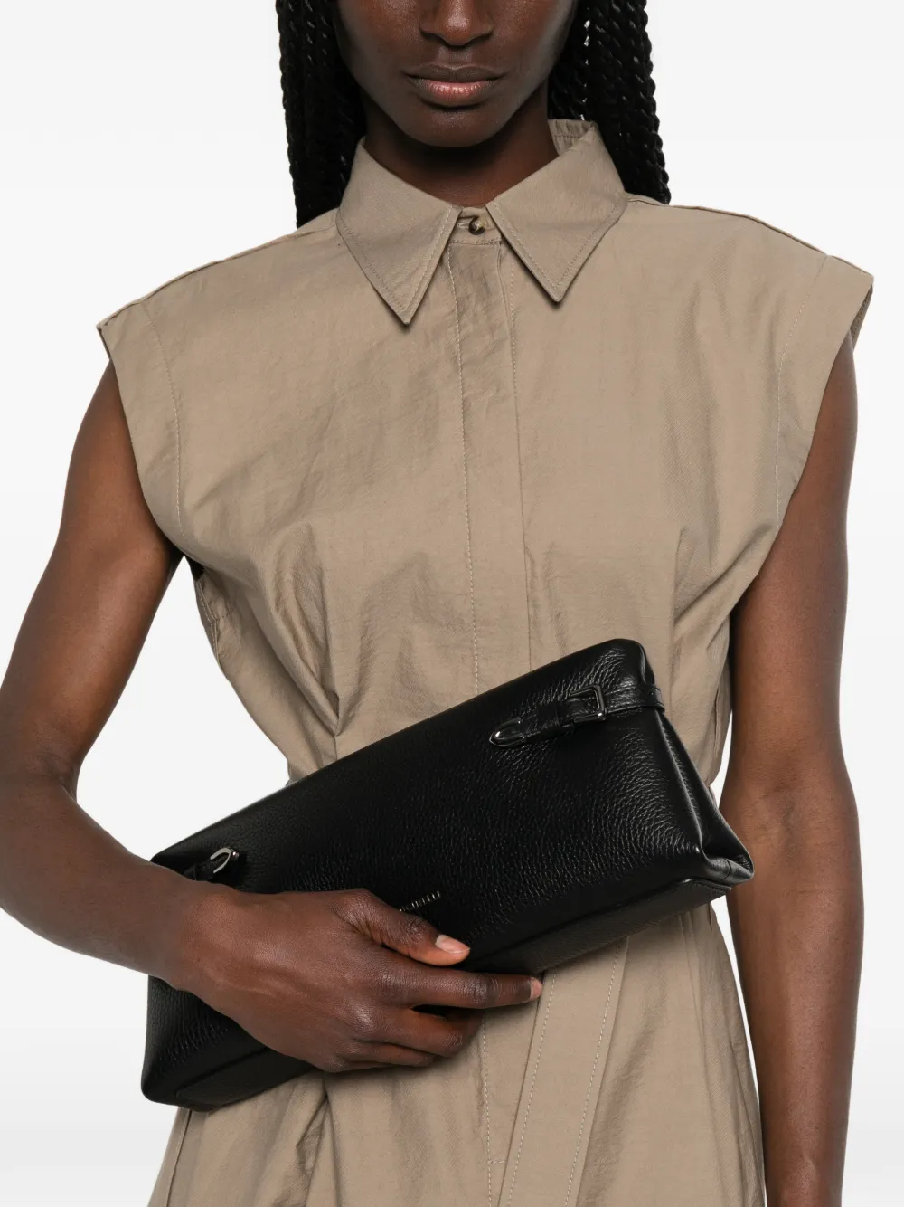 Brunello Cucinelli Leren clutch Zwart