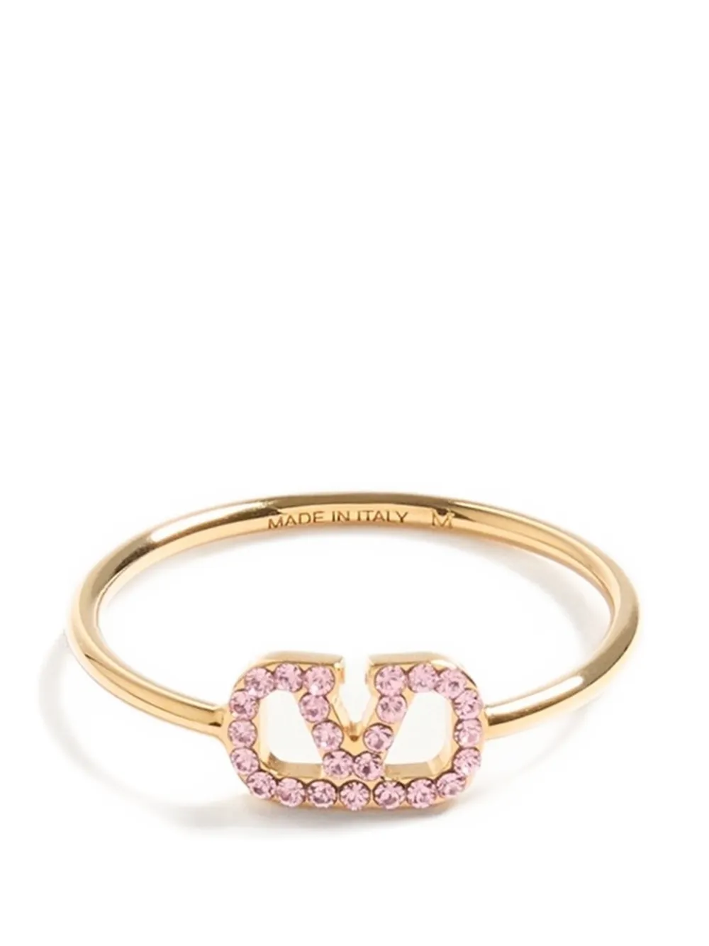 Valentino Garavani Vlogo Signature metal and Swarovski® crystal ring - Gold