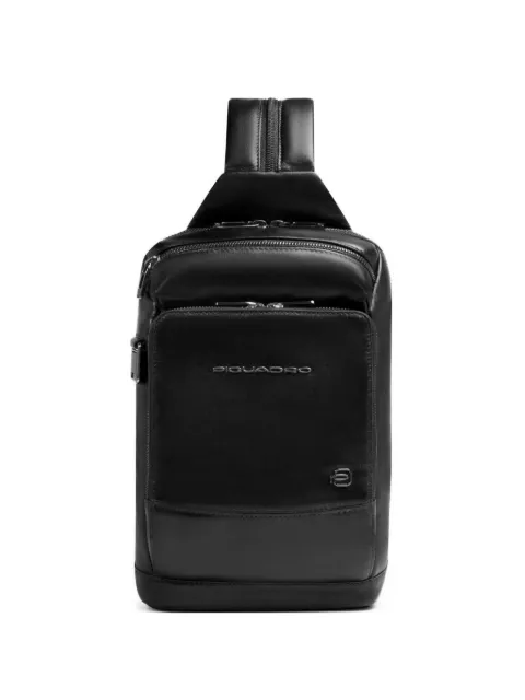 PIQUADRO bolso de hombro con apliques del logo