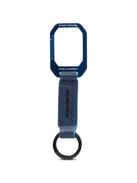 PIQUADRO leather carabiner keychain