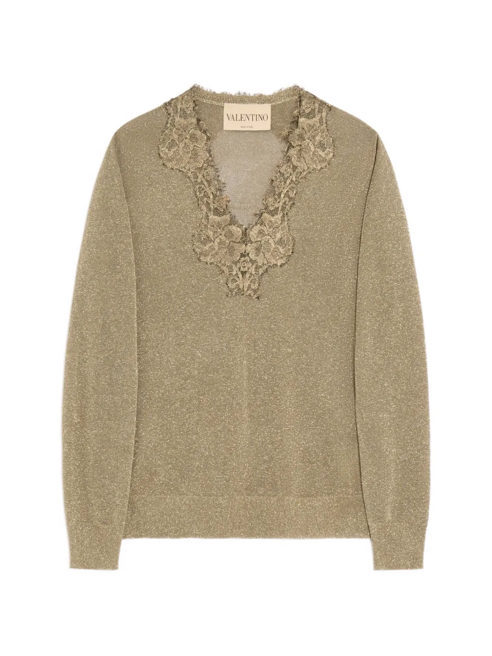 Valentino Garavani lurex sweater with lace - Oro