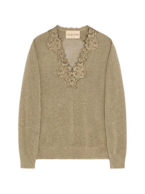 Valentino Garavani lurex jumper with lace