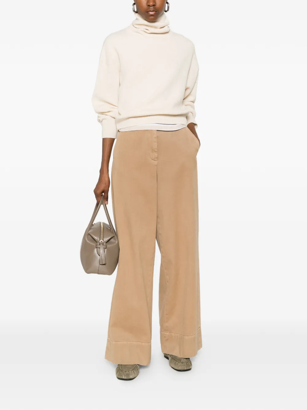 Brunello Cucinelli Geribbelde coltrui Wit