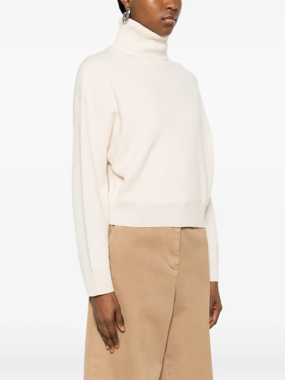 Brunello Cucinelli Geribbelde coltrui Wit