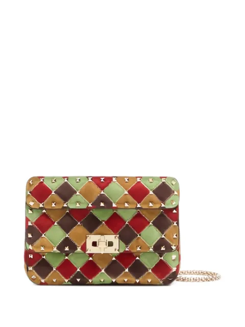 Valentino Garavani petit sac en daim Rockstud Spike Patchwork
