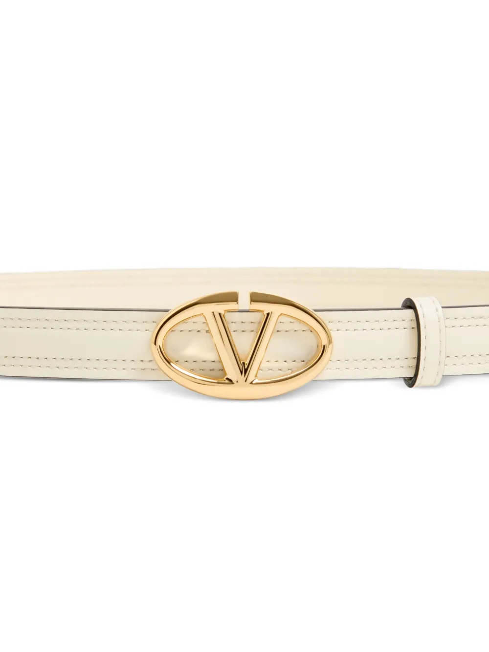 Valentino Garavani VLogo The Bold Edition glanzende kalfsleren riem 20 mm Wit