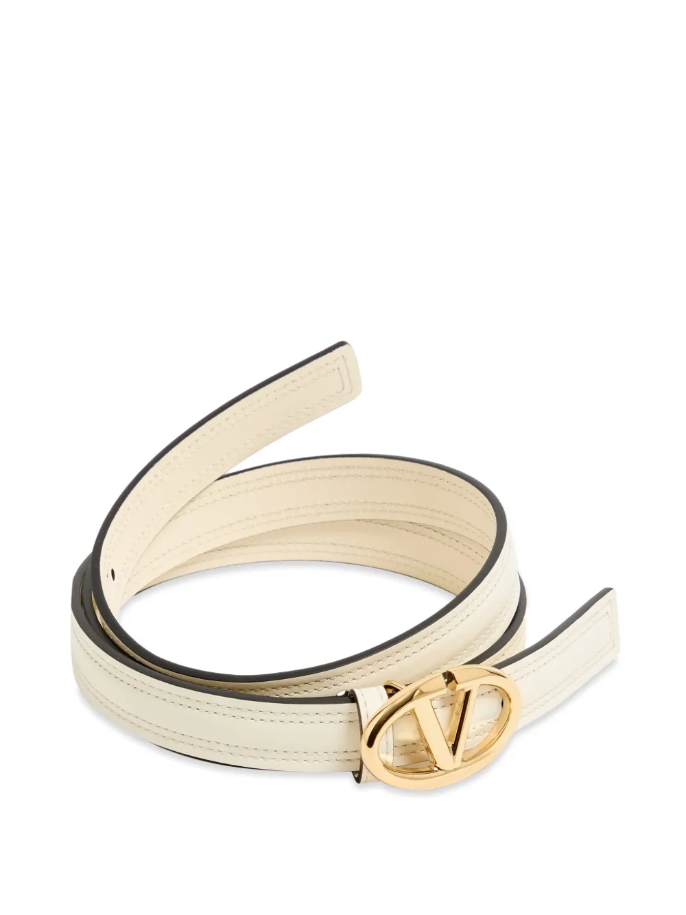 Valentino Garavani VLogo The Bold Edition glanzende kalfsleren riem 20 mm Wit