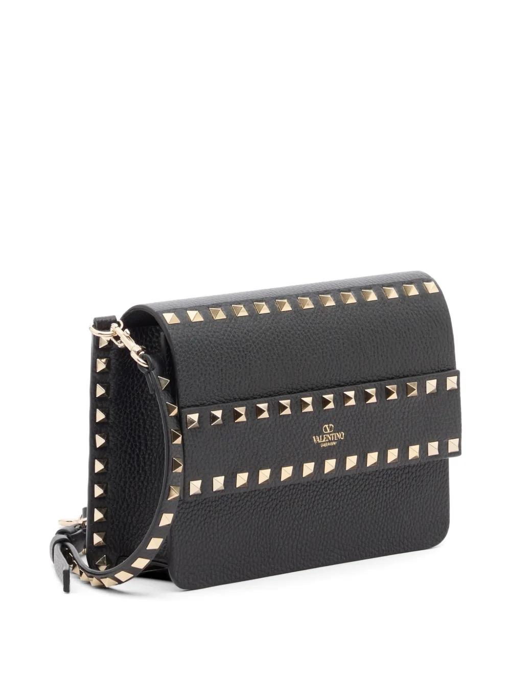 Valentino Garavani Rockstud kleine shopper van korrelig kalfsleer Zwart