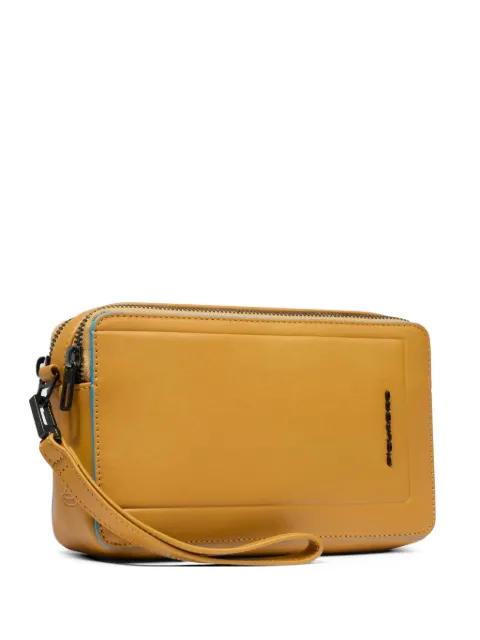 PIQUADRO wrist-strap leather clutch bag