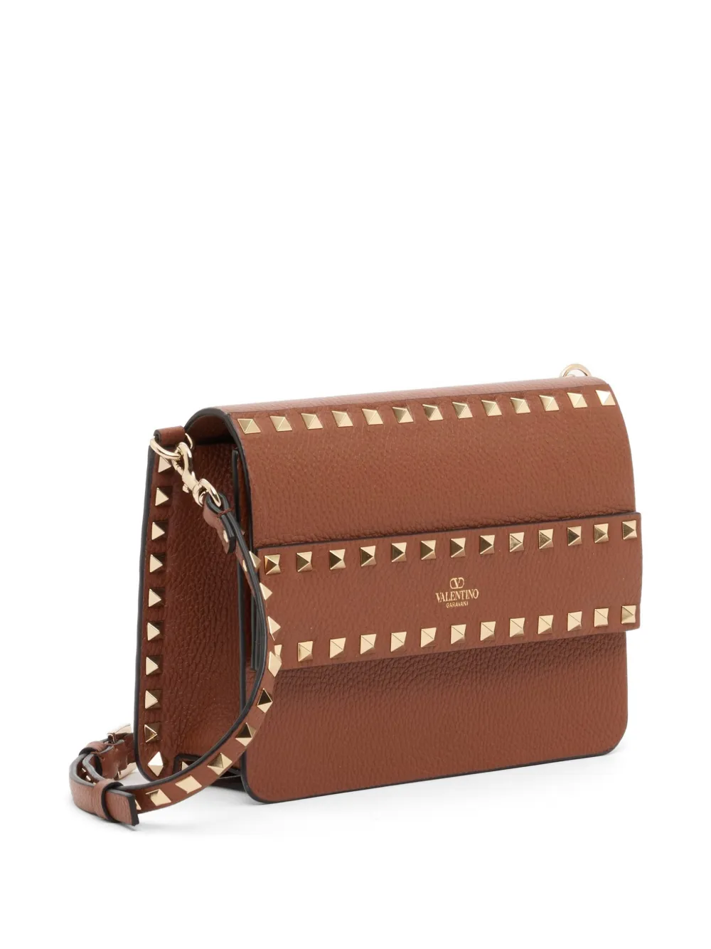 Valentino Garavani Rockstud kleine shopper van korrelig kalfsleer Bruin