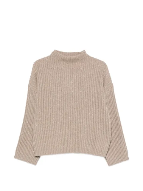 Brunello Cucinelli — sequin-embellished ribbed-knit sweater