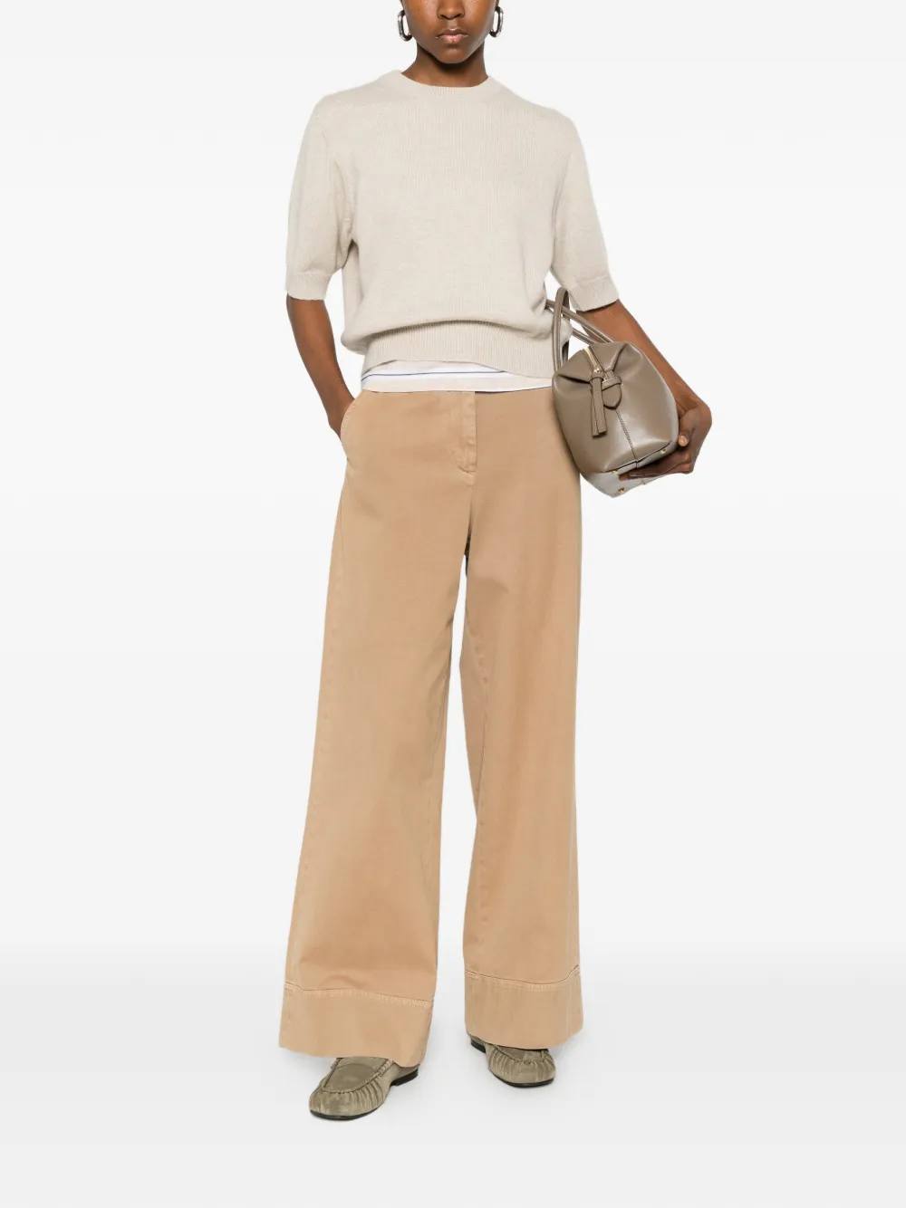 Brunello Cucinelli Trui met korte mouwen Beige