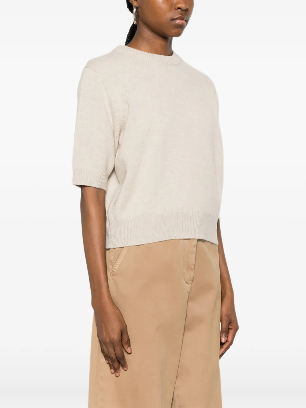 Brunello Cucinelli Trui met korte mouwen Beige