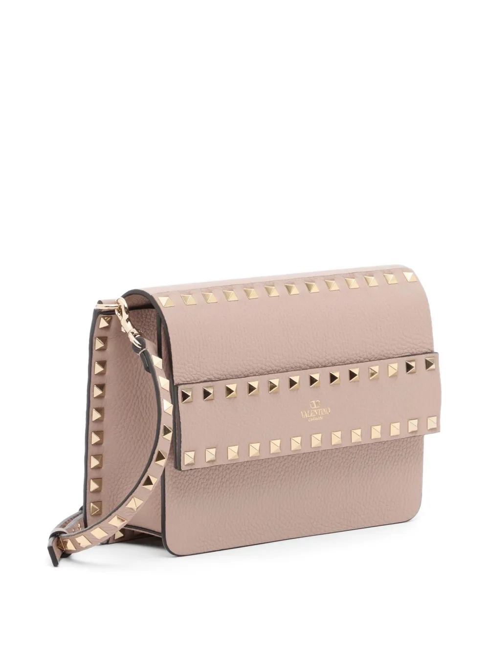 Valentino Garavani Rockstud kleine shopper van korrelig kalfsleer Roze