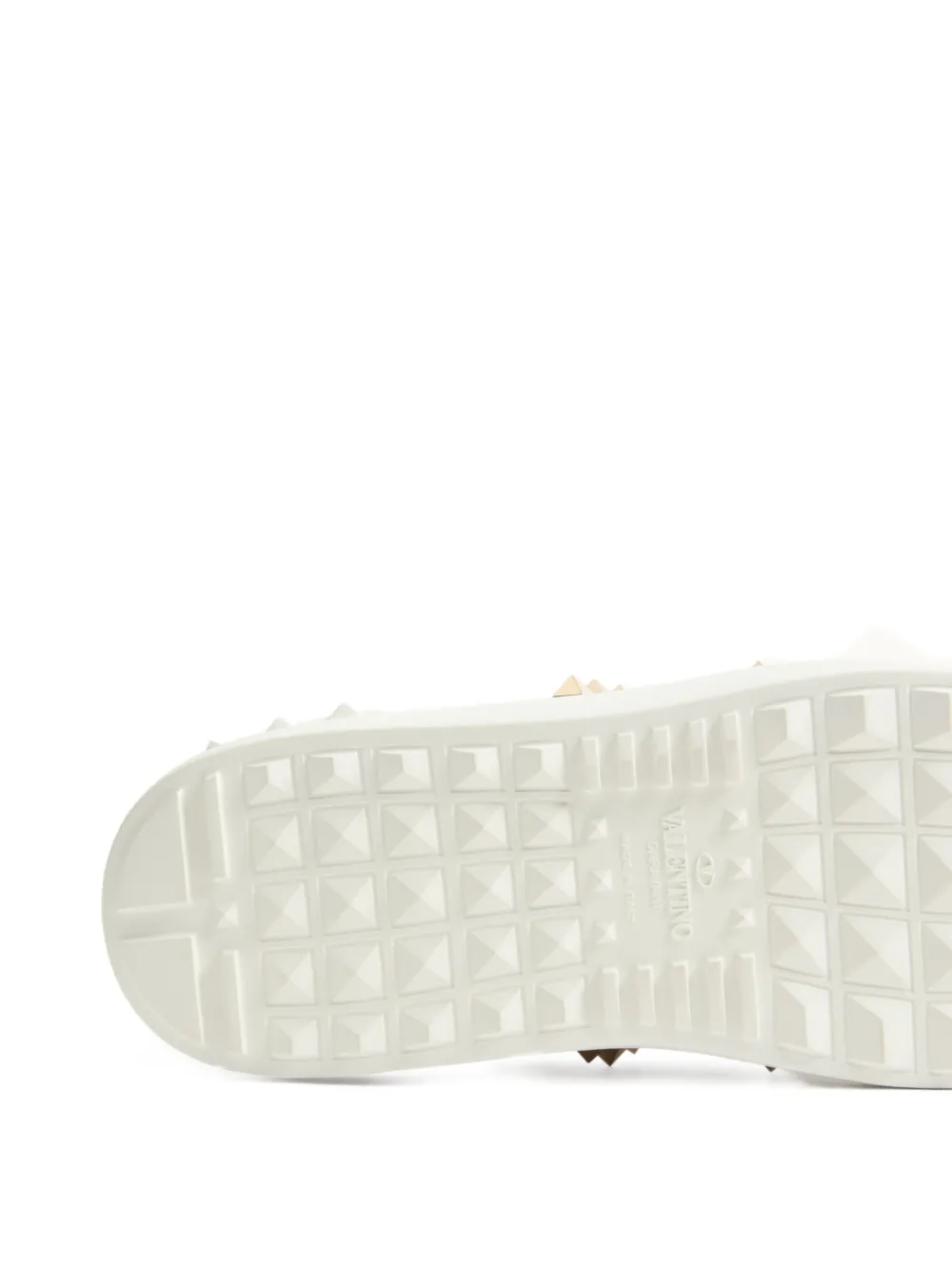 Valentino Garavani Rockstud Untitled sneakers van kalfsleer met suède band Wit