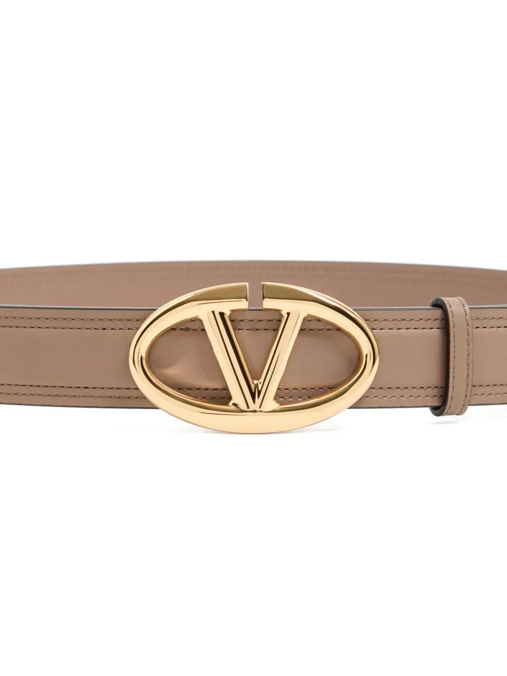 Valentino Garavani VLogo The Bold Edition riem in glanzend kalfsleer 30 mm Bruin