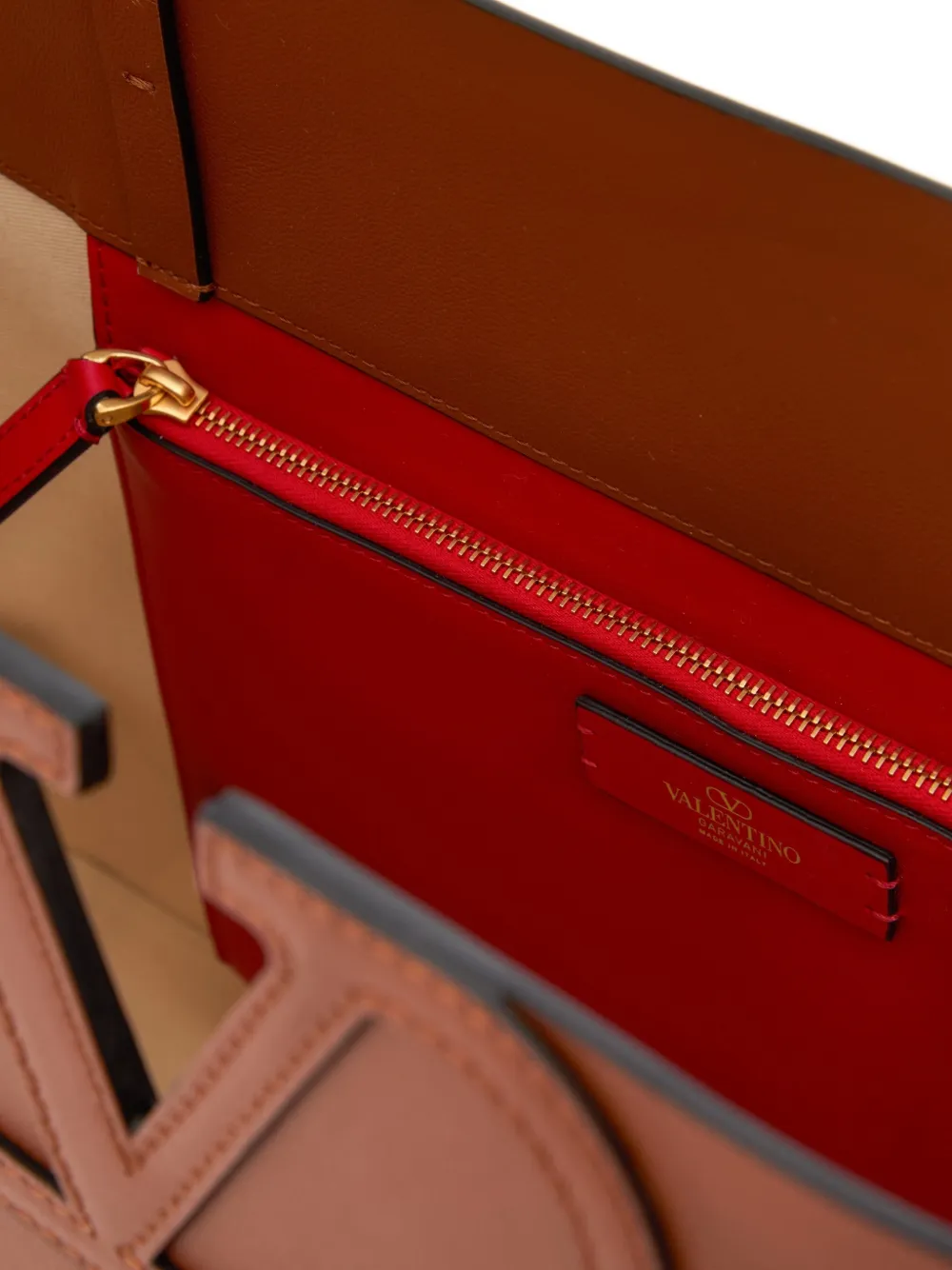 Valentino Garavani Fill Me kalfsleren shopper Bruin